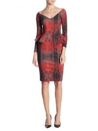 Chiara Boni La Petite Robe - Three-Quarter Sleeve Peplum Dress at Saks Fifth Avenue